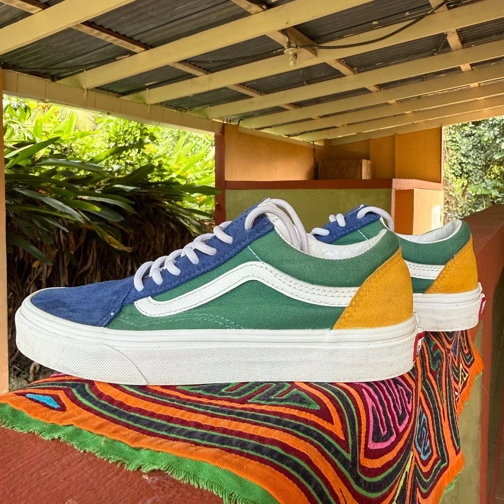 Vans Old Skool Yacht Club Suede Canvas‎ Sneakers Mens 4.5 Womens 6 Multi Color